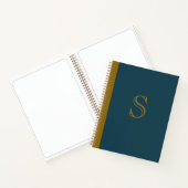 Blue Mit Monogramm Art Sketchbook Notebook-Geschen Notizblock (Innenseite)