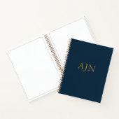 Blue Mit Monogramm Art Sketchbook Notebook-Geschen Notizblock (Innenseite)
