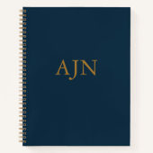 Blue Mit Monogramm Art Sketchbook Notebook-Geschen Notizblock (Vorderseite)