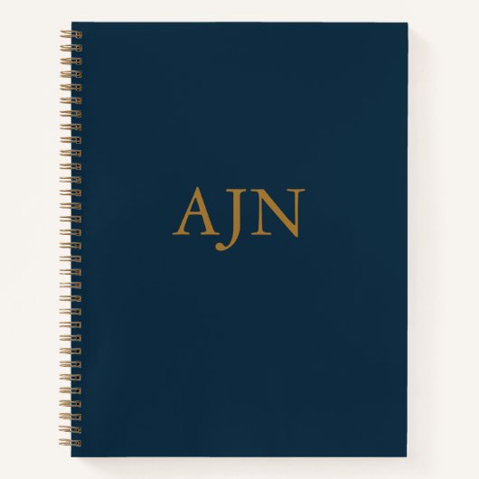 Blue Mit Monogramm Art Sketchbook Notebook-Geschen Notizblock (Vorderseite)