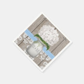 Blue Mit Monogramm Hydrangea Mason Jar Serviette (Ecke)