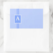 Blue Mit Monogramm Initial Rechteckiger Aufkleber (Tasche)