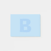 Blue Mit Monogramm Post It Notes Post-it Klebezettel (Vorderseite)
