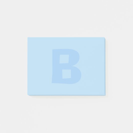Blue Mit Monogramm Post It Notes Post-it Klebezettel (Vorderseite)