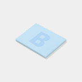 Blue Mit Monogramm Post It Notes Post-it Klebezettel (angewinkelt)