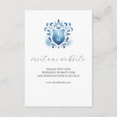 Blue Mit Monogramm Wedding Website Insert Card (Vorderseite)