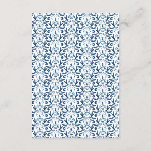 Blue Mit Monogramm Wedding Website Insert Card (Rückseite)