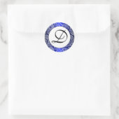 Blue Mit Monogramm White Lace Paisley Stickers (Tasche)