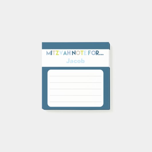 Blue Mitzvah Hinweis: 3x3 Sticky Pad Post-it Klebezettel (Vorderseite)