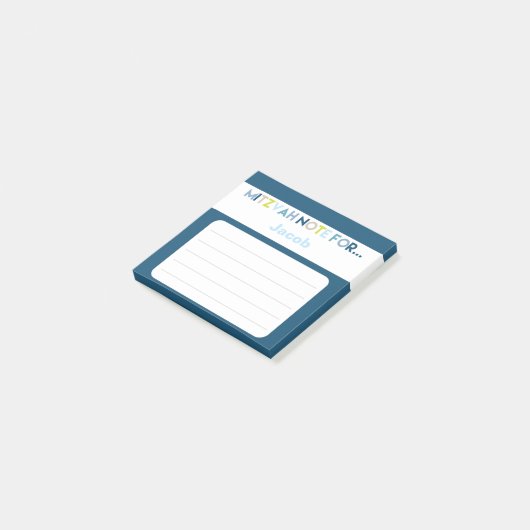 Blue Mitzvah Hinweis: 3x3 Sticky Pad Post-it Klebezettel (angewinkelt)