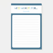 Blue Mitzvah Hinweis: 4x6 Sticky Pad Post-it Klebezettel (Vorderseite)