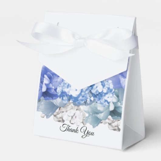 Blue Mixed Floral Favor Box Geschenkschachtel (Vorderseite)