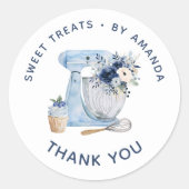 Blue Mixer Vielen Dank Runder Aufkleber (Vorderseite)