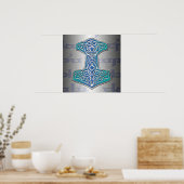 Blue Mjölnir über Tengwar Poster (Küche)