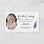 Blue Mobile Notary Public Modern Foto Visitenkarte (Vorderseite)