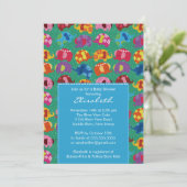 Blue Mod Elephant Boy Baby Dusche Einladung (Stehend Vorderseite)