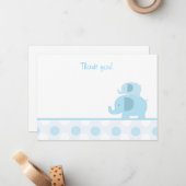 Blue Mod Elephant Flat Vielen Dank Mitteilungskarte (Vorderseite/Rückseite Beispiel)