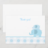Blue Mod Elephant Flat Vielen Dank Mitteilungskarte (Vorne/Hinten)
