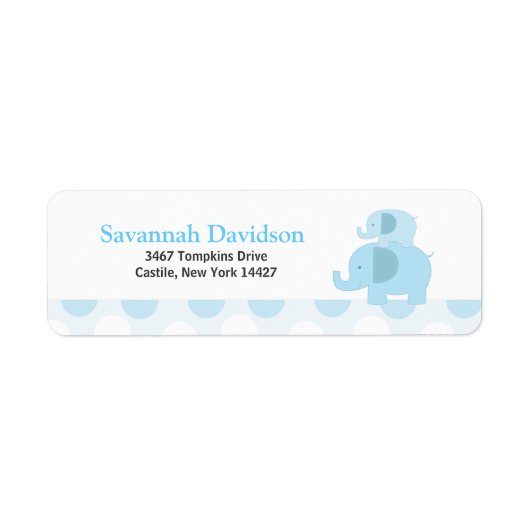 Blue Mod Elephants Custom Address Label (30) (Vorne)