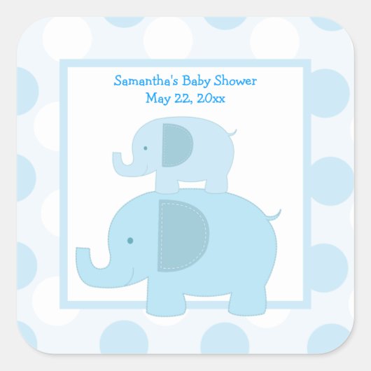 Blue Mod Elephants SQUARE Gefälligkeitsaufkleber - Quadratischer Aufkleber (Vorderseite)