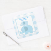 Blue Mod Elephants SQUARE Gefälligkeitsaufkleber - Quadratischer Aufkleber (Umschlag)