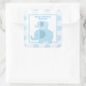 Blue Mod Elephants SQUARE Gefälligkeitsaufkleber - Quadratischer Aufkleber (Tasche)
