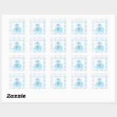 Blue Mod Elephants Square Umschlag Aufkleber 20 (Blatt)