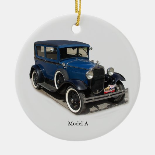 Blue Model A Keramik Ornament (Vorne)