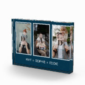 Blue Modern 3 Fotos Vatertag Foto Block (Rechts)