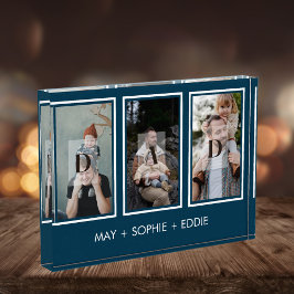 Blue Modern 3 Fotos Vatertag Foto Block