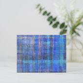 Blue Modern Abstrakt Art Postcard Postkarte (Stehend Vorderseite)