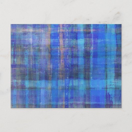 Blue Modern Abstrakt Art Postcard Postkarte (Vorderseite)