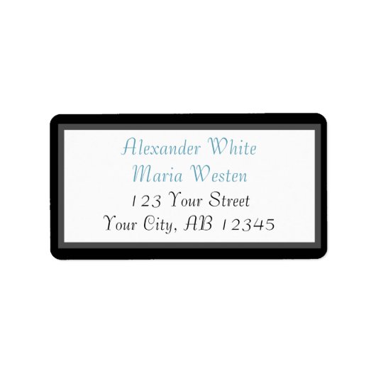 Blue Modern Address Labels Adressaufkleber (Vorne)