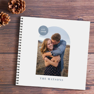 Blue Modern Arch Custom Foto Album Journal Notizblock