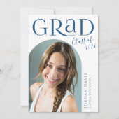 Blue Modern Arch Foto Abschluss Ankündigung (Vorderseite)