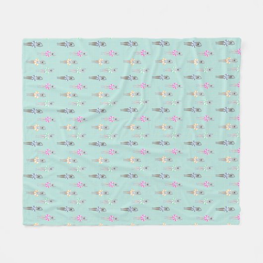 Blue Modern Artistic Swimmingpool Fleecedecke (Vorderseite (Horizontal))