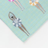 Blue Modern Artistic Swimmingpool Fleecedecke (Ecke)