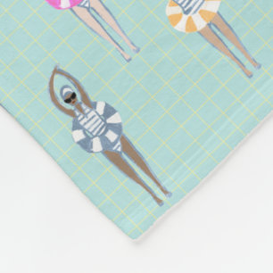 Blue Modern Artistic Swimmingpool Fleecedecke