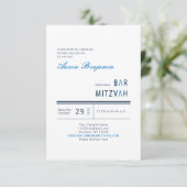 Blue Modern Bar Mitzvah Einladung (Stehend Vorderseite)