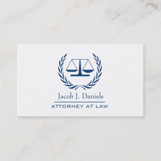 Blue Modern Berufliche Rechtsanwaltskanzlei Visitenkarte (Vorderseite)