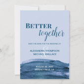 Blue Modern Better Together Water Color Wedding (Vorderseite)