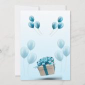 Blue Modern Birthday Invitation Card Einladung (Rückseite)