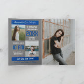 Blue Modern Block 5-Foto-Abschluss Einladung (Innenseite)