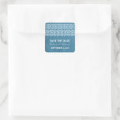 Blue Modern Bohemische Save the Date Stickers (Tasche)
