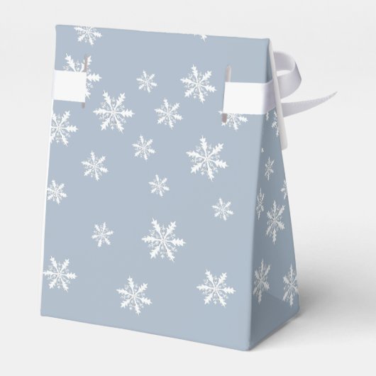 Blue Modern Boho Winter Snowflake Babydusche Geschenkschachtel (Rückseite)