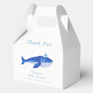 Blue Modern Boy Under Sea Whale Baby Shower Geschenkschachtel