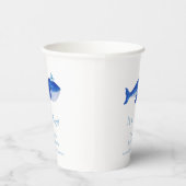 Blue Modern Boy Under Sea Whale Baby Shower Pappbecher (Rechts)