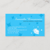 Blue Modern Bubble Housekeeper Reinigung Waschen Visitenkarte (Rückseite)