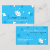 Blue Modern Bubble Housekeeper Reinigung Waschen Visitenkarte (Vorne/Hinten)