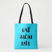 Blue Modern Cat Mama Leben Niedlich Muttertag Tasche (Vorderseite)